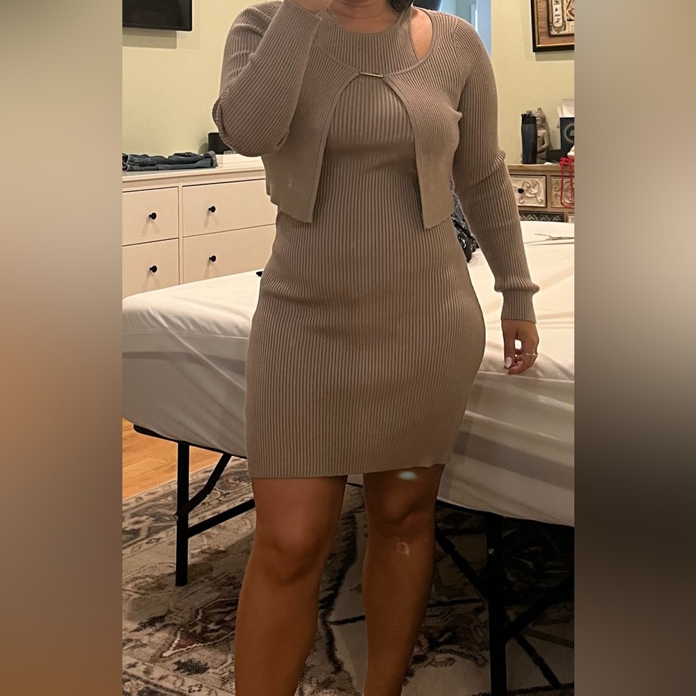 A&F Mini Sweater Dress & Cardigan